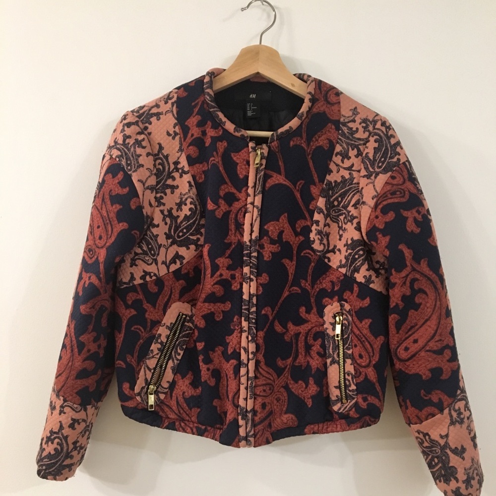 Bombers jacket H&M baroque pattern